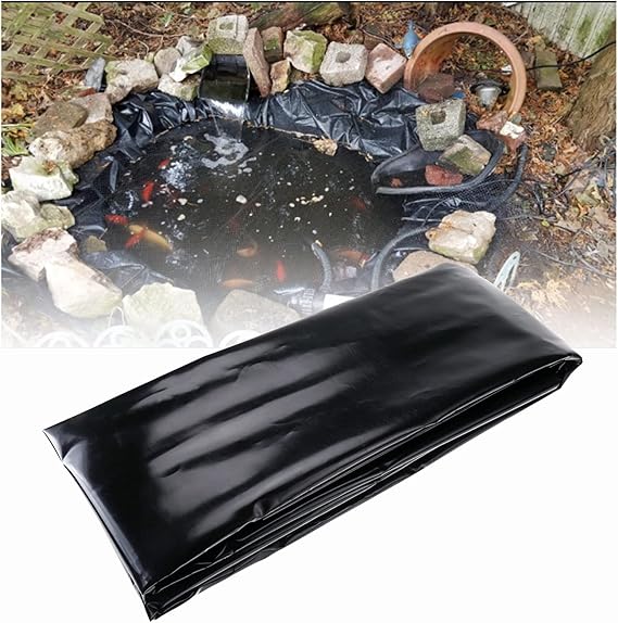 Image UHEKC Pond Liner Durable HDPE Pond Underlayment Koi Pond Liner, for Fountains, Waterfall Can be Arbitrarily Cut, Multiple Sizes (Color : Black, Size : 10x15m)