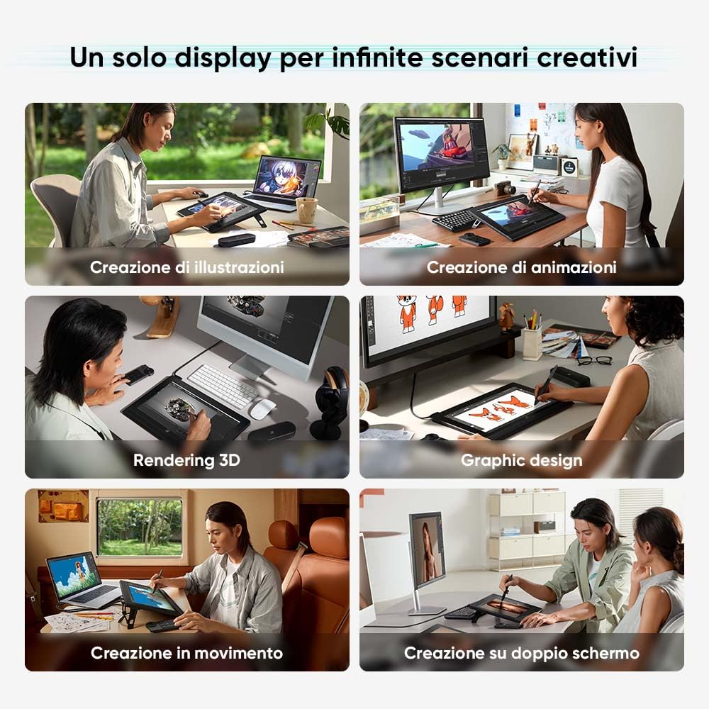 XPPen Artist Ultra 16 OLED 4K Touch Screen Tavoletta Grafica con Schermo 15,6", 2 Penne con 16K livelli di pressione, con mini tastiera