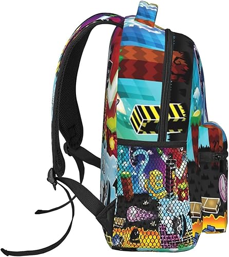 Miniatura 3 de NALCKA Geometría Anime Dash Mochila Portátil Daypack Ocio Viaje Mochila 15.7 pulgadas Correa de Hombro Ajustable Mochila Senderismo Mochila, Negro -