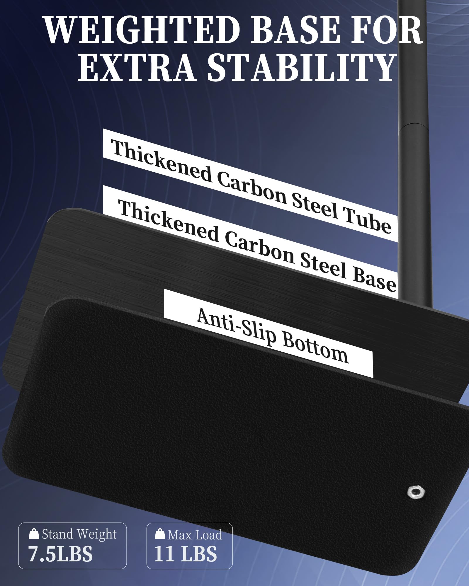 SHUWEI Soporte de suelo para tablet con engranajes helicoidales de doble autobloqueo, 70.9 pulgadas de altura ajustable para iPad con base estable de 7 libras, compatible con iPad, Kindle, teléfono,