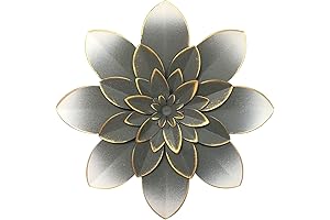 Grey Metal Flower Wall Decor
