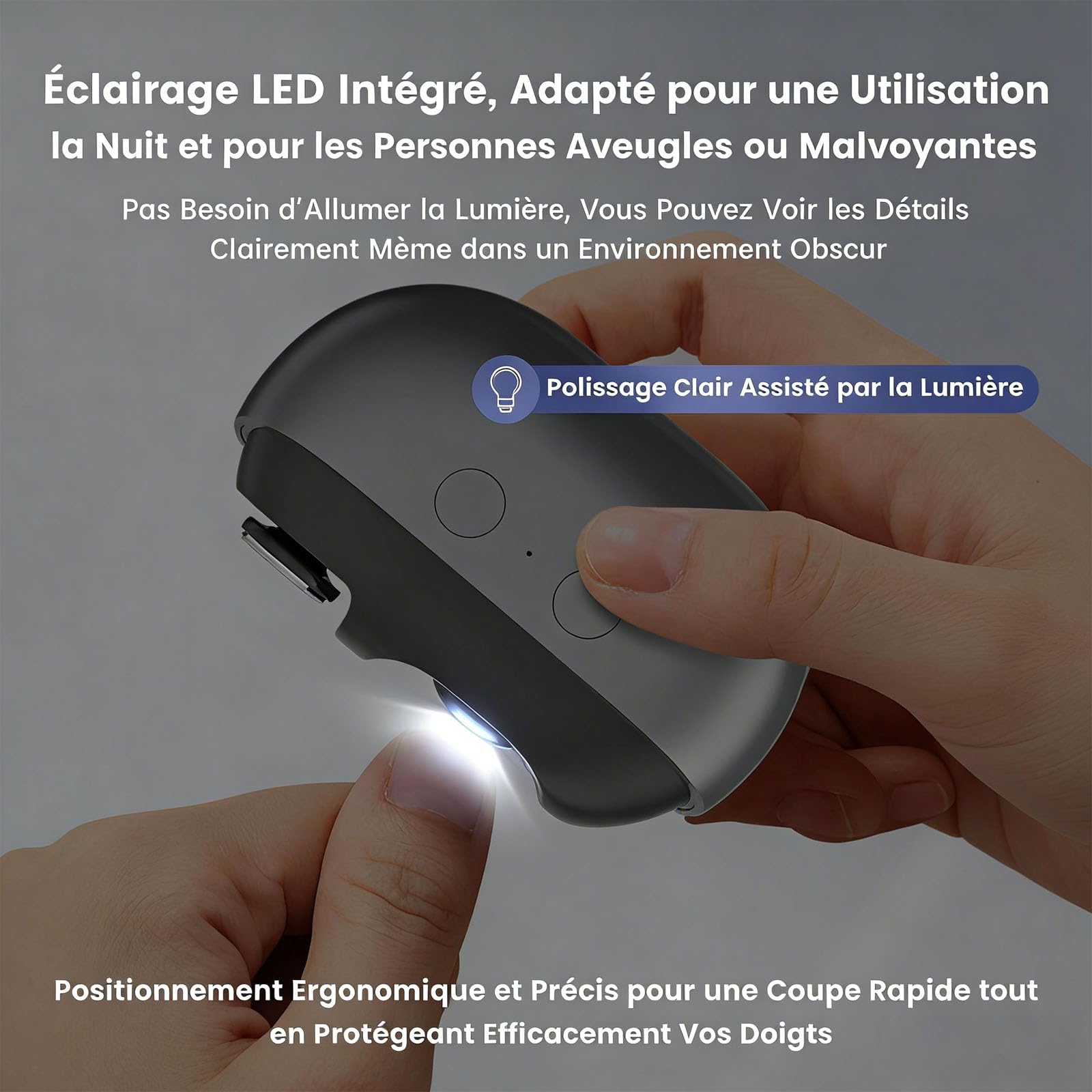 Coupe Ongles Électrique Pied et Main, Pour Ongle Durs et Épais，Rose