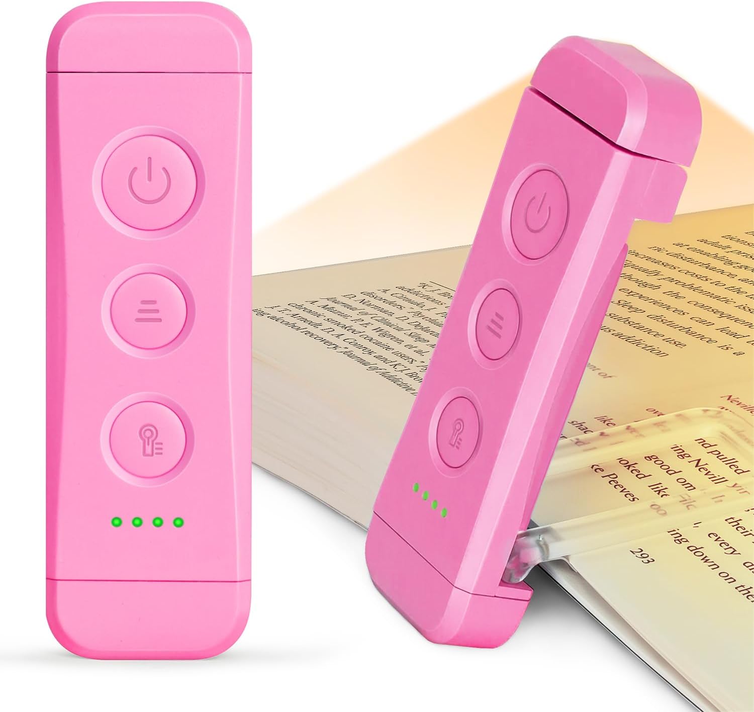 Glocusent USB Rechargeable Book Light, Portable Clip-on LED Reading Light, Reading Lights for Books in Bed with 3 Amber Colors & 5 Brightness Dimmable, Compact & Long Lasting, Perfect for Book Lovers