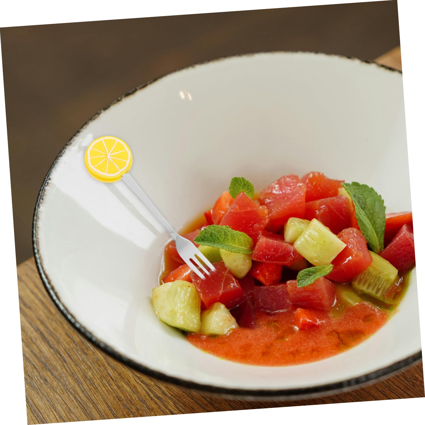 CIYODO 5pcs Cartoon Fruit Fork Party Cake Decors Decorative Cupcake Pick Dessert Picks Tasting Appetizer Forks Small Dessert Forks Watermelon Forks Food Fruit Picks Food Tasting Picks Pvc