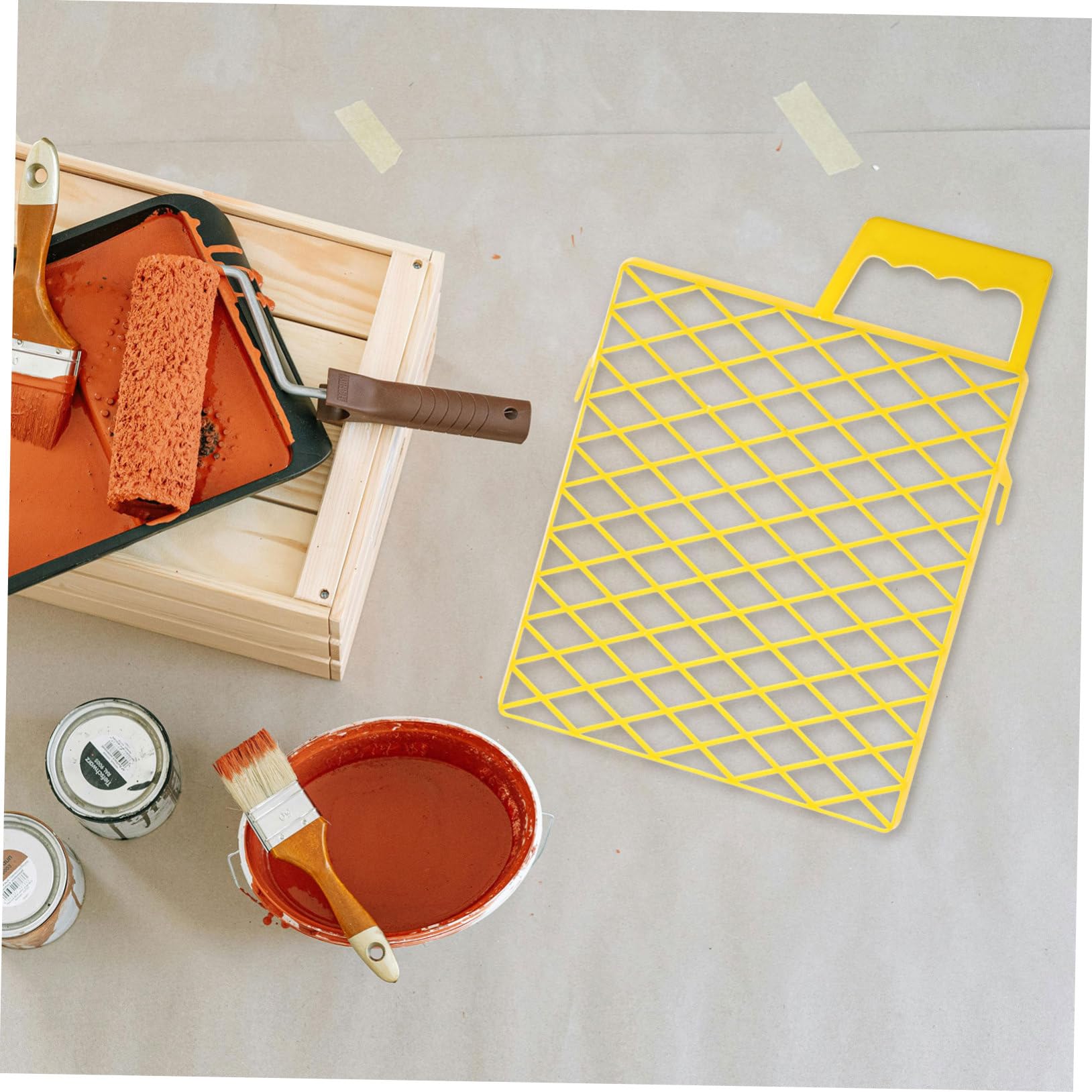HOMSFOU Filtro Vernice in Plastica Abs con Struttura a Rete Gialla, Facile da Pulire, Design Multifunzionale per Progetti di Pittura Efficaci e Pratici