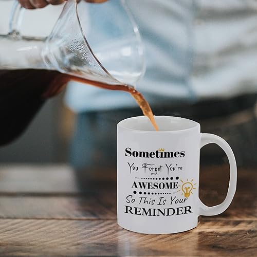 Miniatura 3 de Regalos inspiradores con texto en inglés Sometimes You Forget You're Awesome Coffee, regalos de agradecimiento, divertidos regalos de cumpleaños