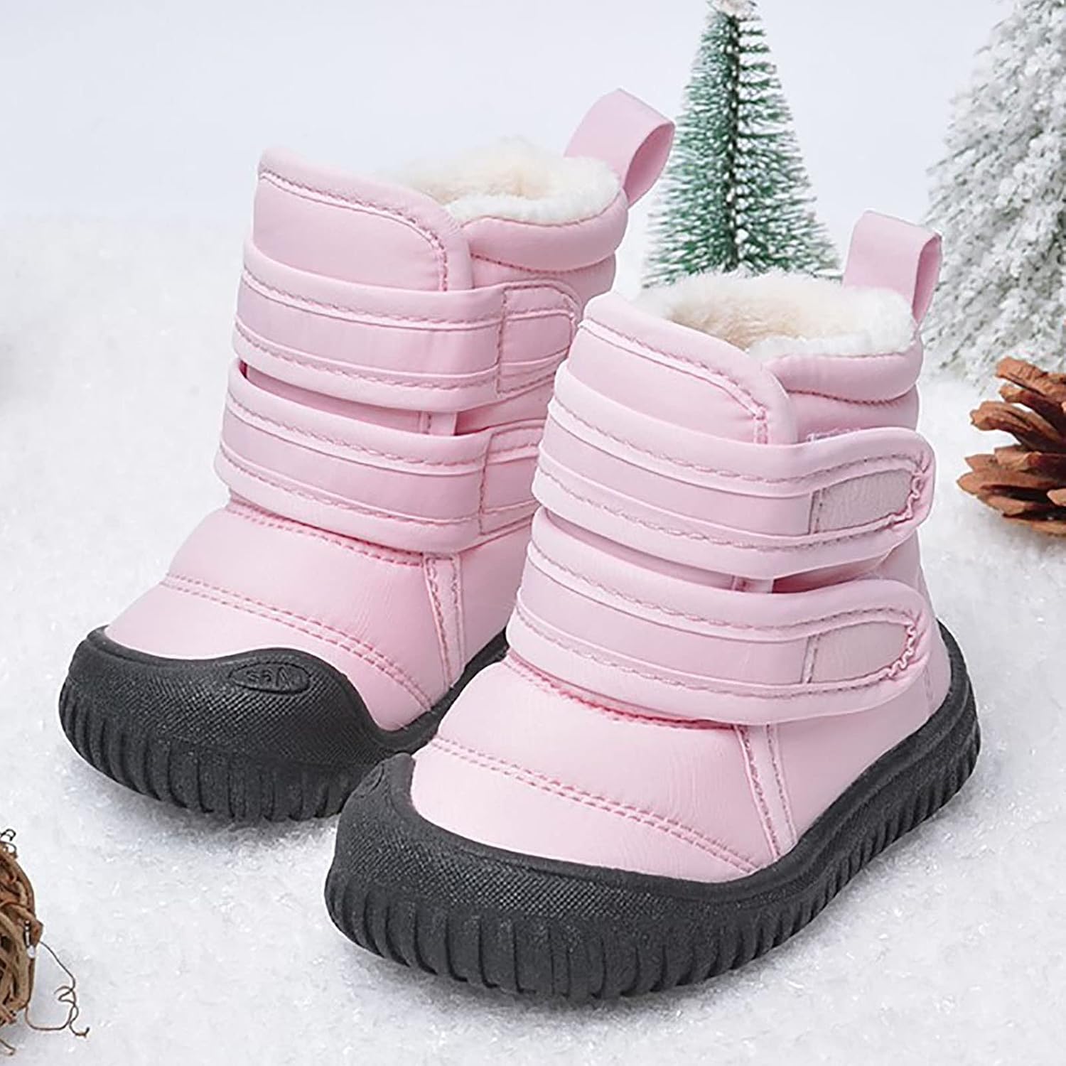 Hook Loop Low Cut Boots Waterproof Cloth Snow Boots Kids Winter Shoes Girls Boys Outdoor Boots Toddler Ballet Shoes
