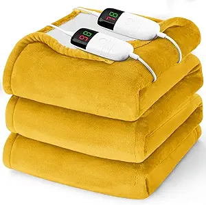 King Size Heated Electric Blanket - 90" x 108" with Dual Control, 10 Heating Levels & 8 Hours Auto Off, Soft Warm Flannel Gifts with Over-Heat Protection, ETL & FCC Certified