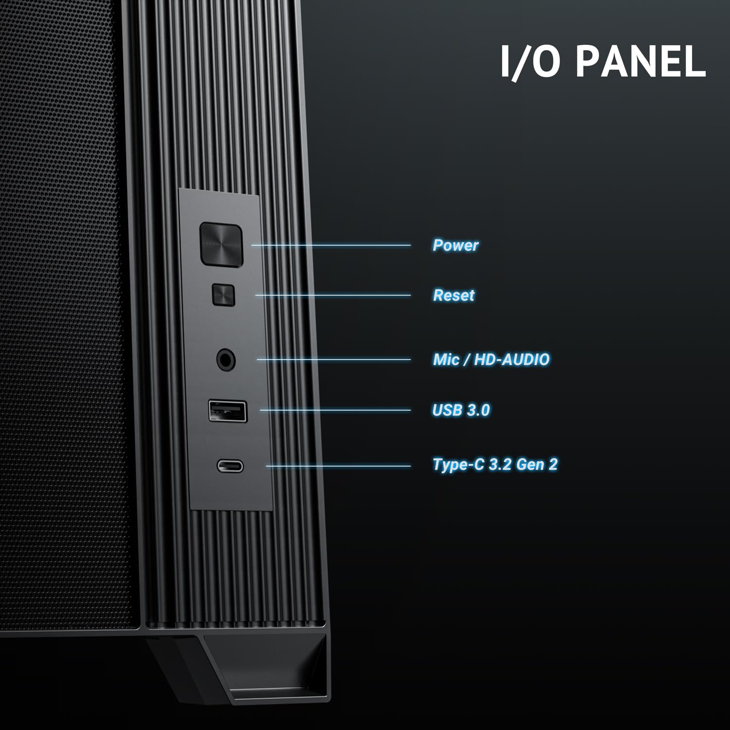 Antec Flux M, 6 wentylatorów PWM w zestawie, platforma F-LUX, pionowy przepływ powietrza, górne wsparcie grzejnika 360 mm, typ C 3.2 Gen 2, filtr przeciwpyłowy w pełnym rozmiarze, kompaktowy