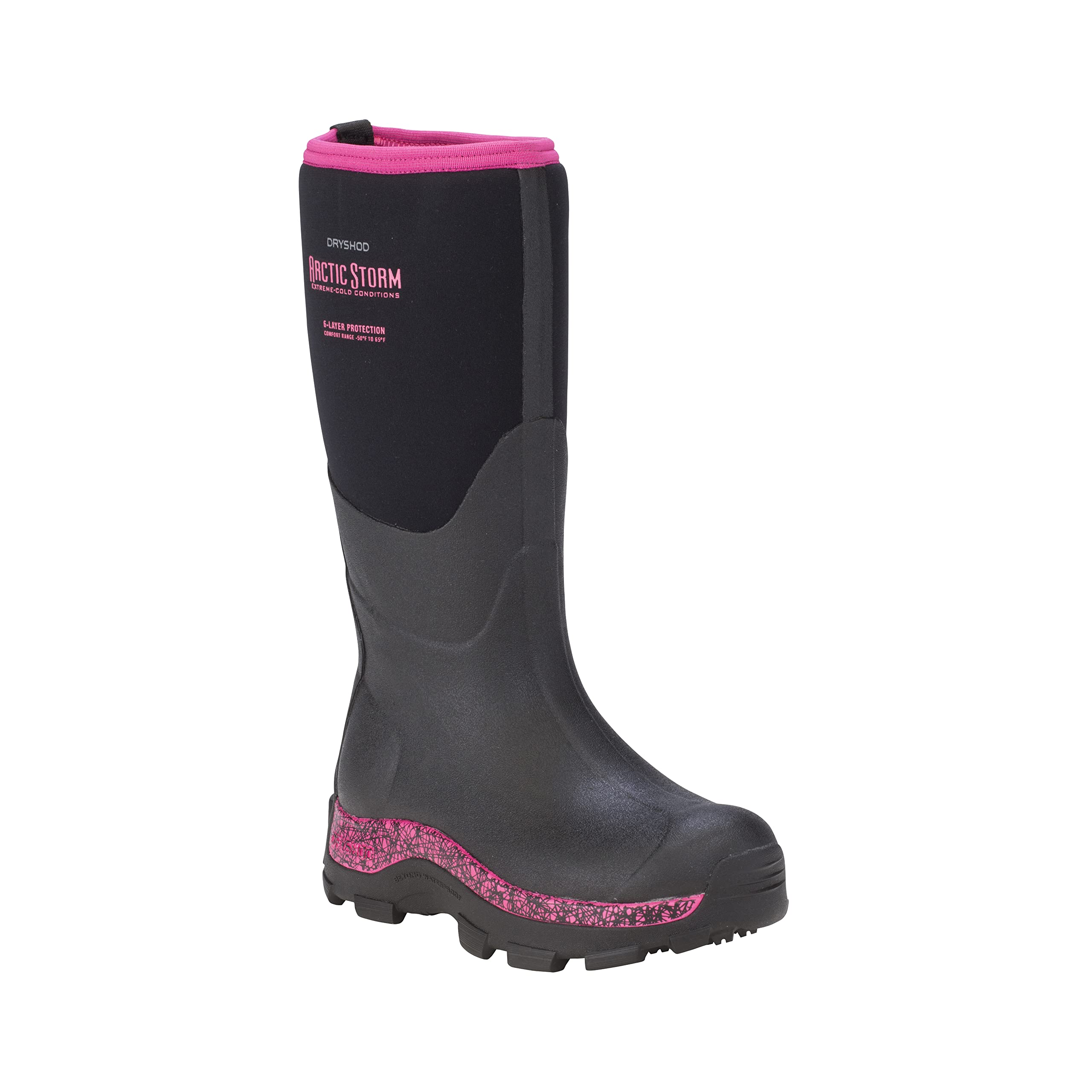 Dryshod Arctic Storm Women's Hi Black/Pink Extreme Conditions Winter Boot ARS-WH-PN