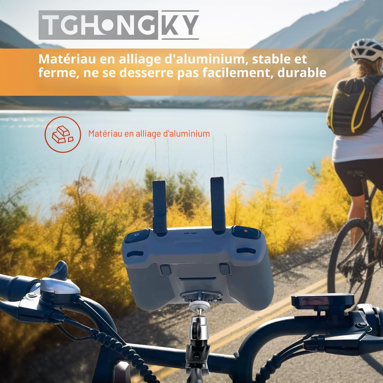 pour Rc Rc2 Support de Montage de Vélo pour Mini 3/Mini 3 Pro Support de Vélo pour Contrôleur pour DJI Air 3/Mini 4 Pro Télécommande