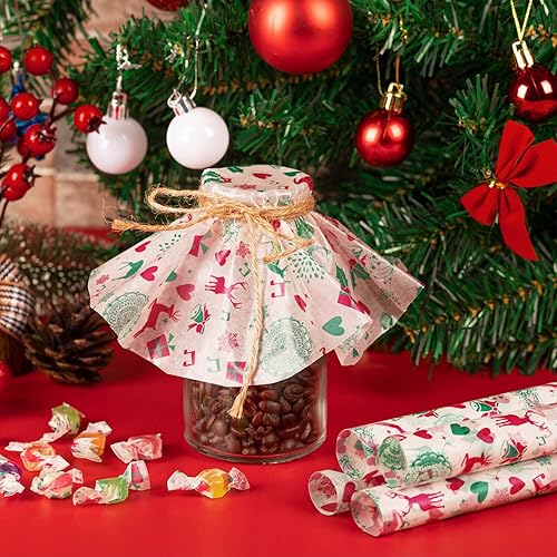 Miniatura 104 de 100 piezas de papel de cera de Navidad para alimentos, hojas de papel de cera, papel de delicatessen, envoltura de sándwich, envolturas de galletas