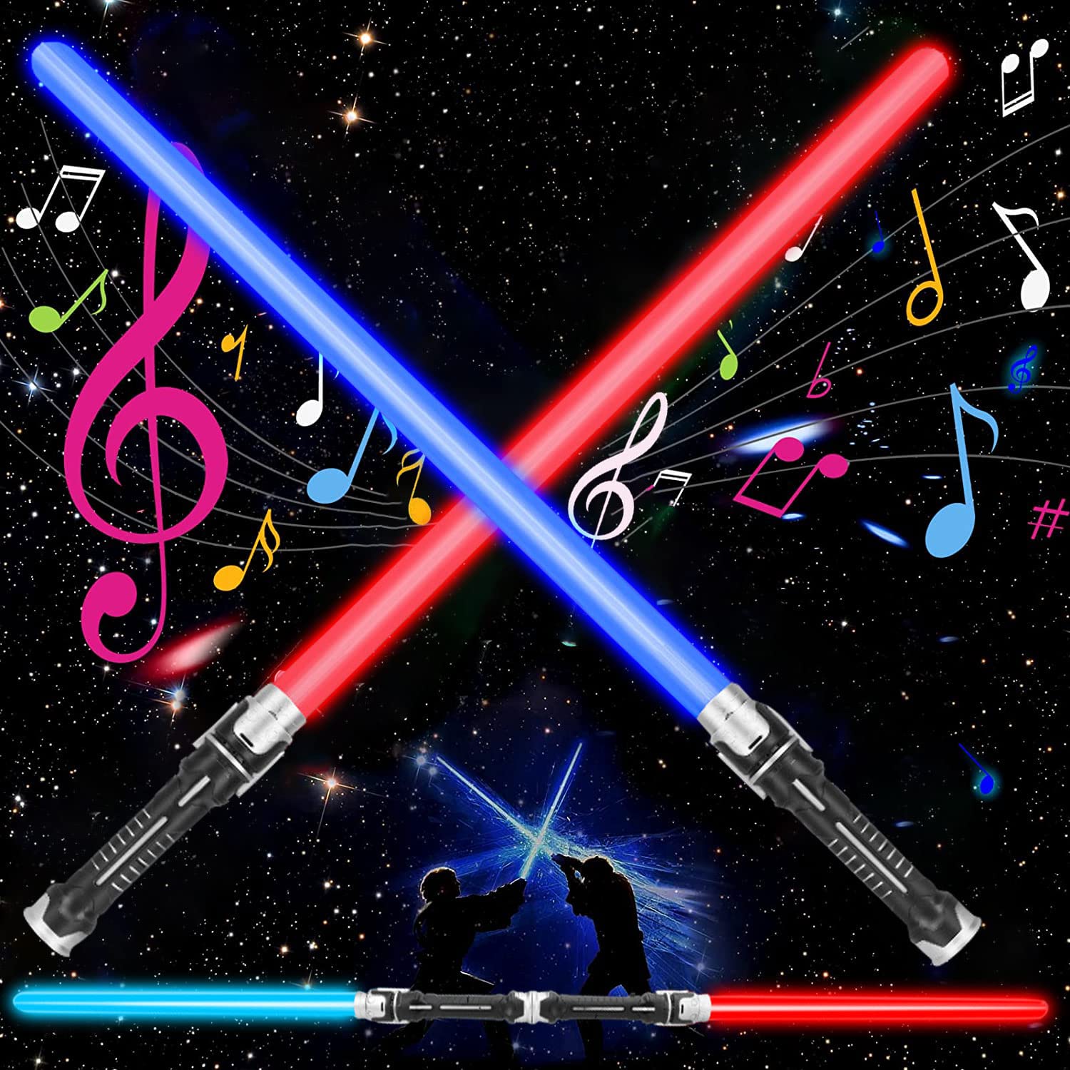 Buy Pack of 2 Lightsabers for Children, Duel Lightsaber, 2 in 1