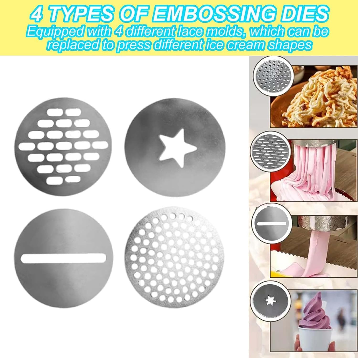 Soft Serve Ice Cream Machine, Home DIY Kitchen Automatic Mini Fruit Ice Cream Maker