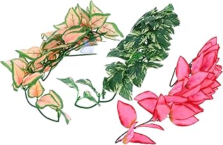Ipetboom 3 Pçs Pet Rattan Paisagismo Plantas De Plástico Selva Videiras Peixes Decoração Do Aquário Reptivite Animais Da Selva Plantas Para Animais De Estimação Plantas De Escalada