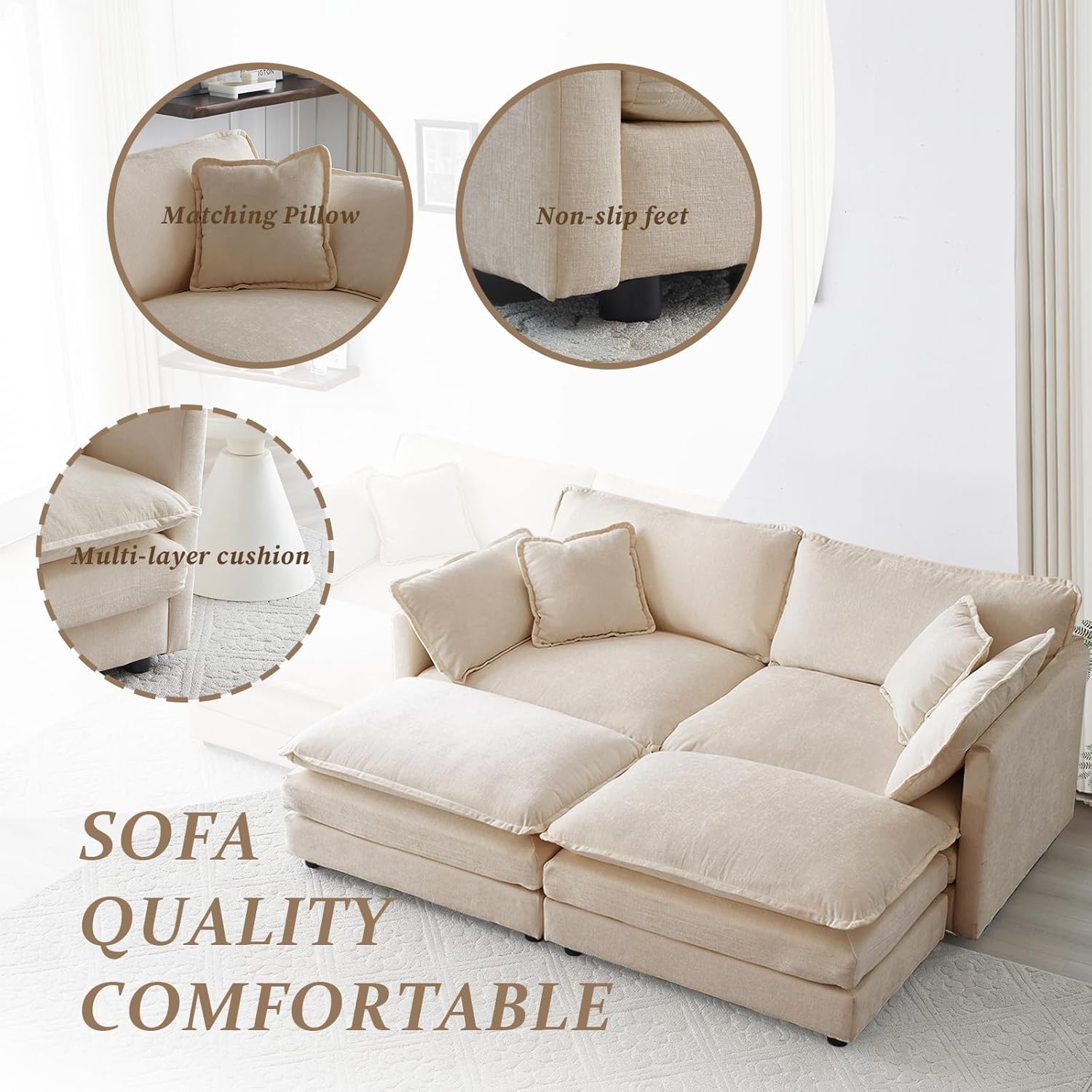 Close-up of luxurious skin-friendly chenille fabric