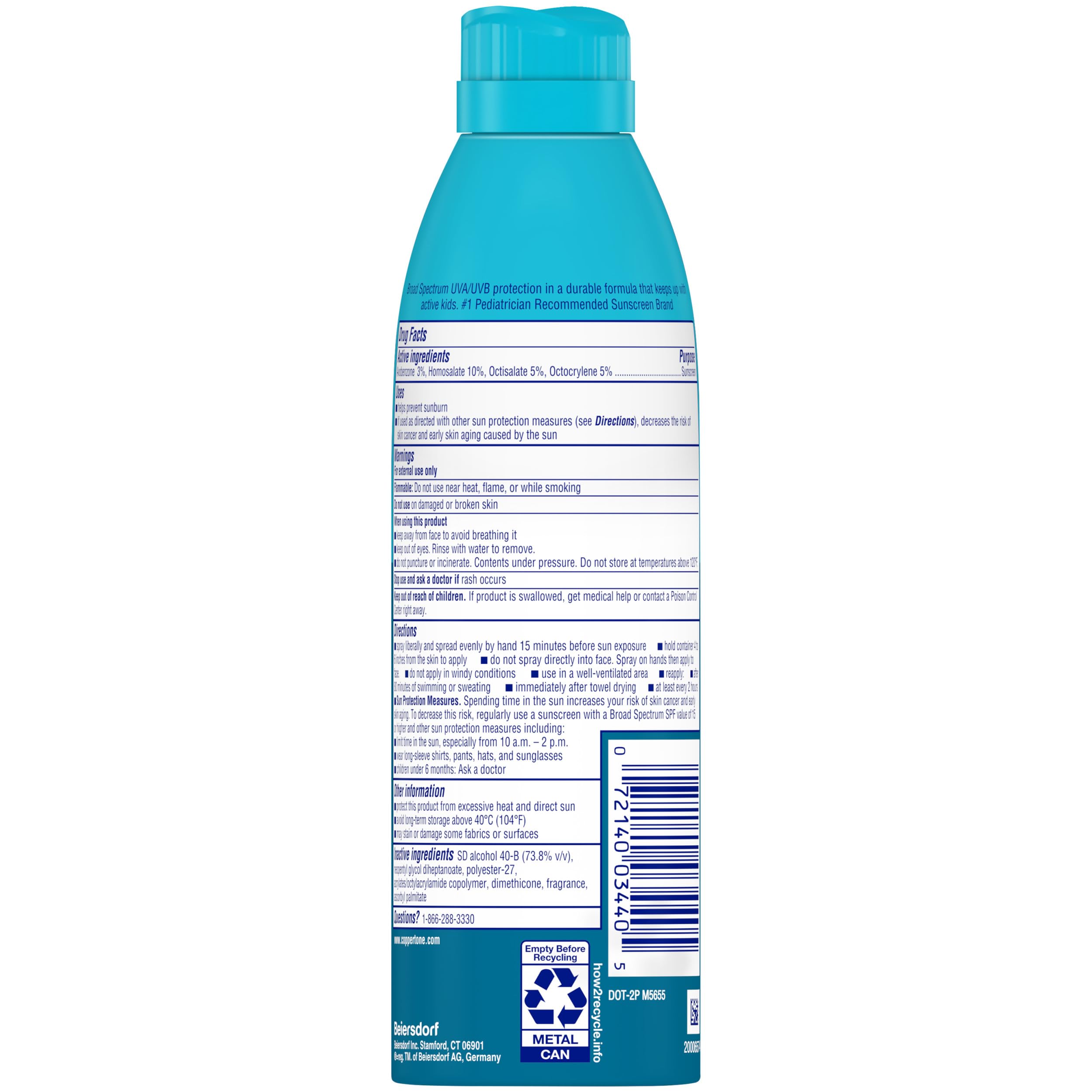 Coppertone KIDS Sunscreen Continuous Spray SPF 50 (5.5 Ounce, Pack of 3)