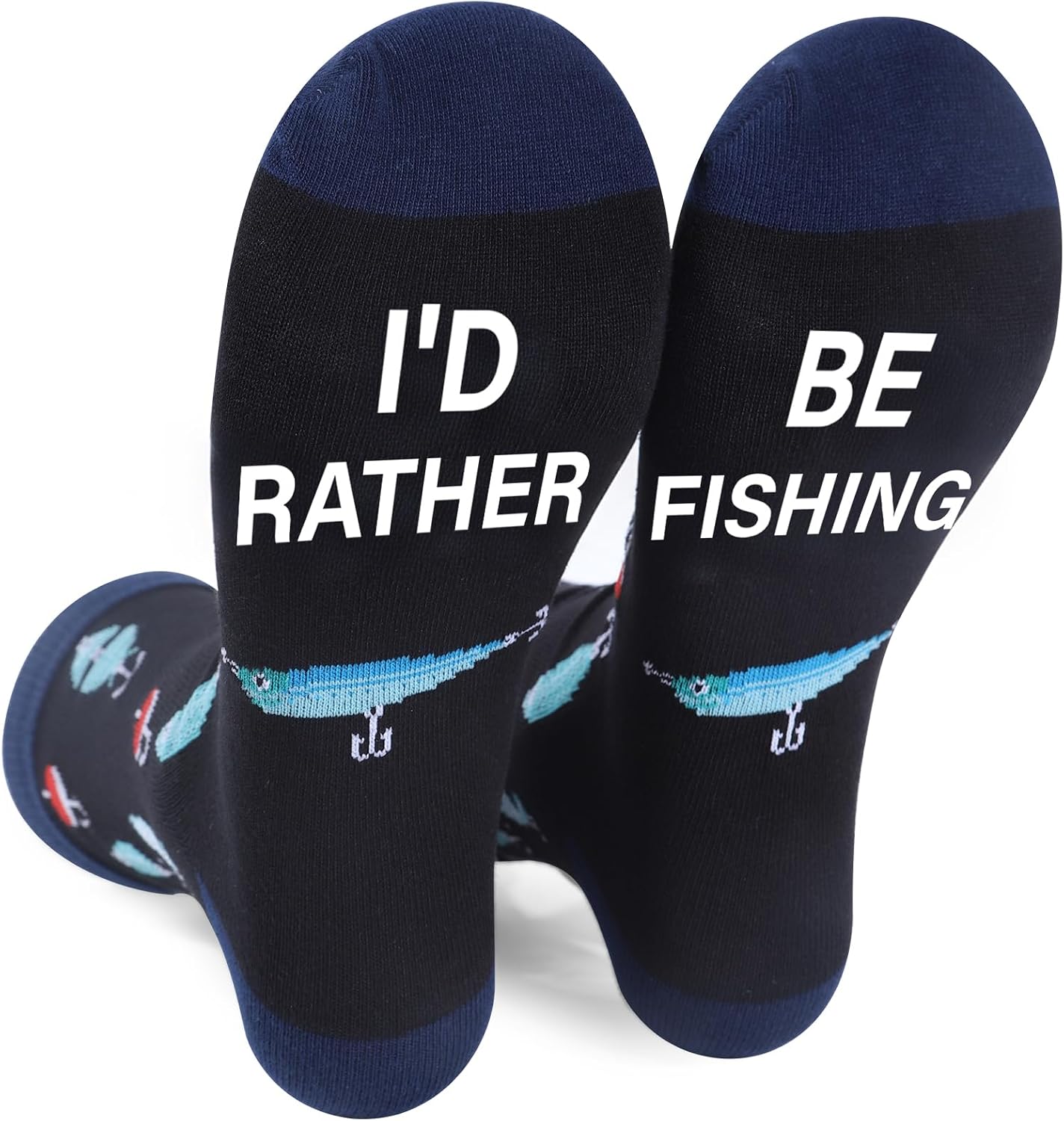 Fishing Scoks Gifts for Men – Funny Gone Fishing Accessories Crew Socks for Dad Grandpa Husband Fish Lover Fisherman Birthday Christmas Retirement Gifts from Son Daughter Wife
