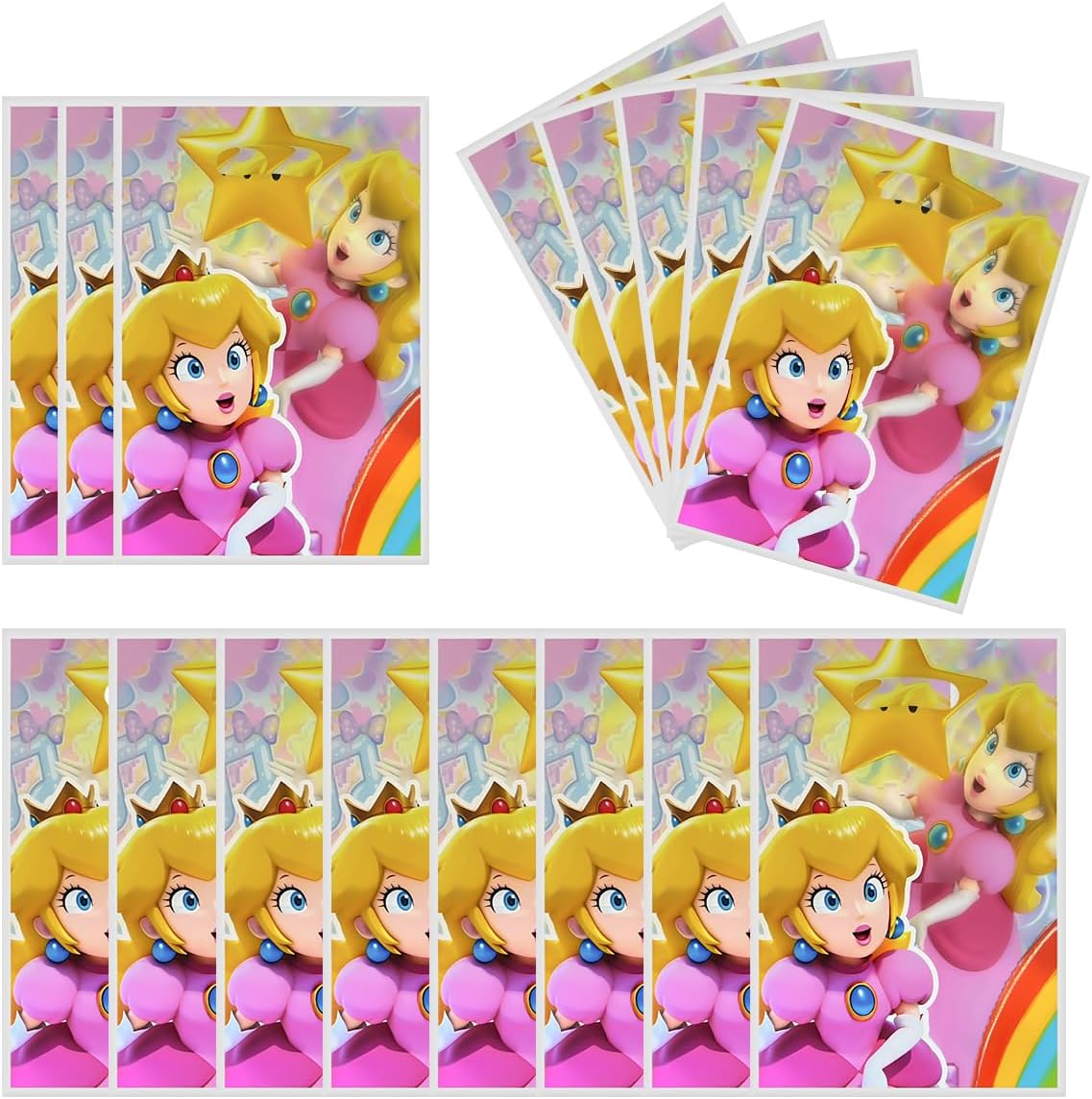 ShunHong 30pcs Princess Peach Party Gift Bags Candy Bags Princess Peach Theme Party Supplies Decorations