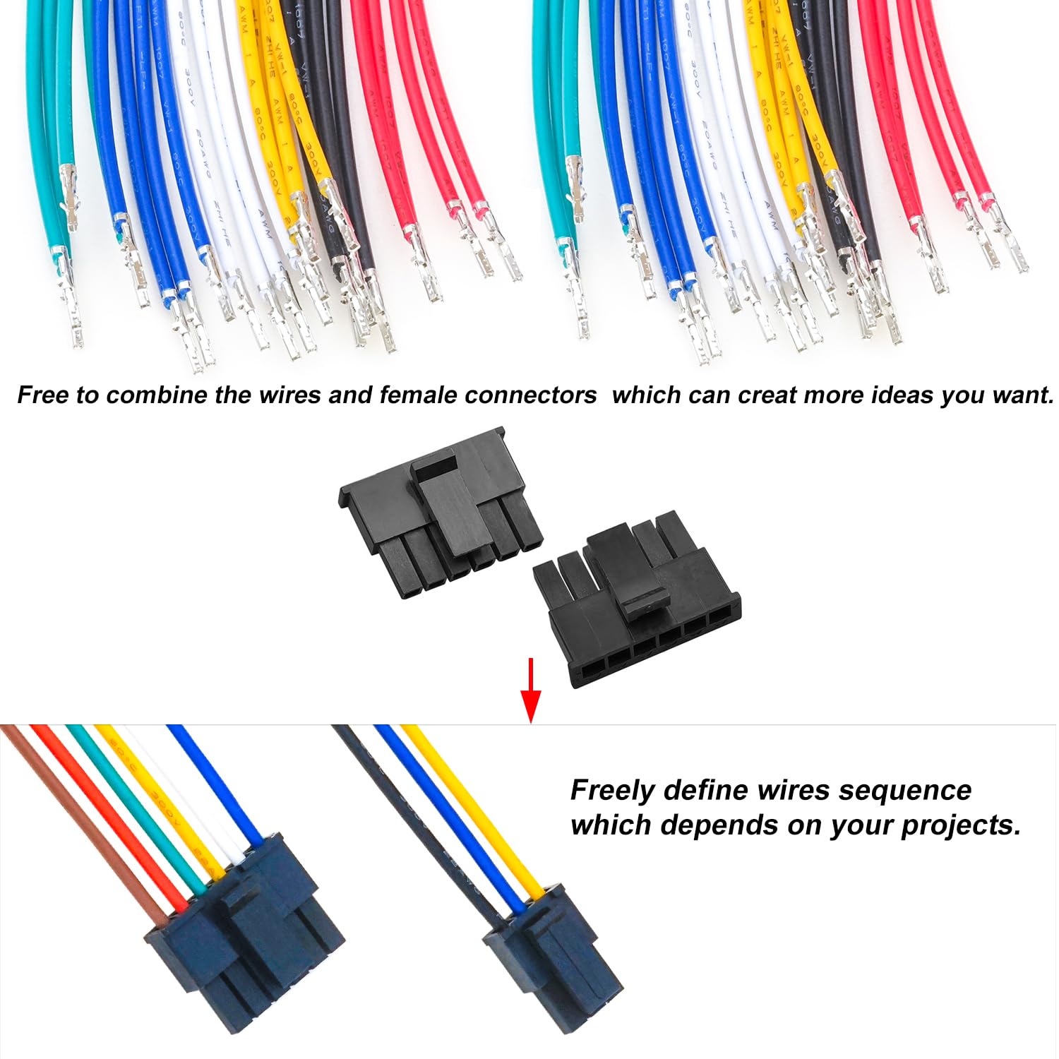 Keszoox Micro-Fit 3,0-mm-Stecker-Sortiment-Set, kompatibel mit