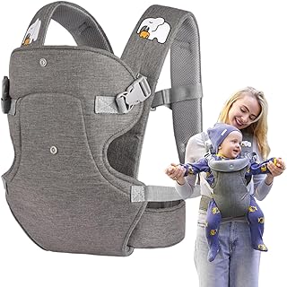 Babytrage – verstellbare Babytrage zum Stillen, atmungsaktiv, Lendenwirbelstütze mit Hüftsitz und leichtem Umschlag, für Mama, Papa und Kleinkind für Spaziergänge