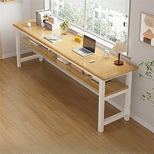 Square 15.7'' Front-to-Back Writing Office Desk Computer Rental House Long Table Rectangular Living Room Extra-Long Desk Light Brown/White Shelf Included 63" L x 16" W x 30" H