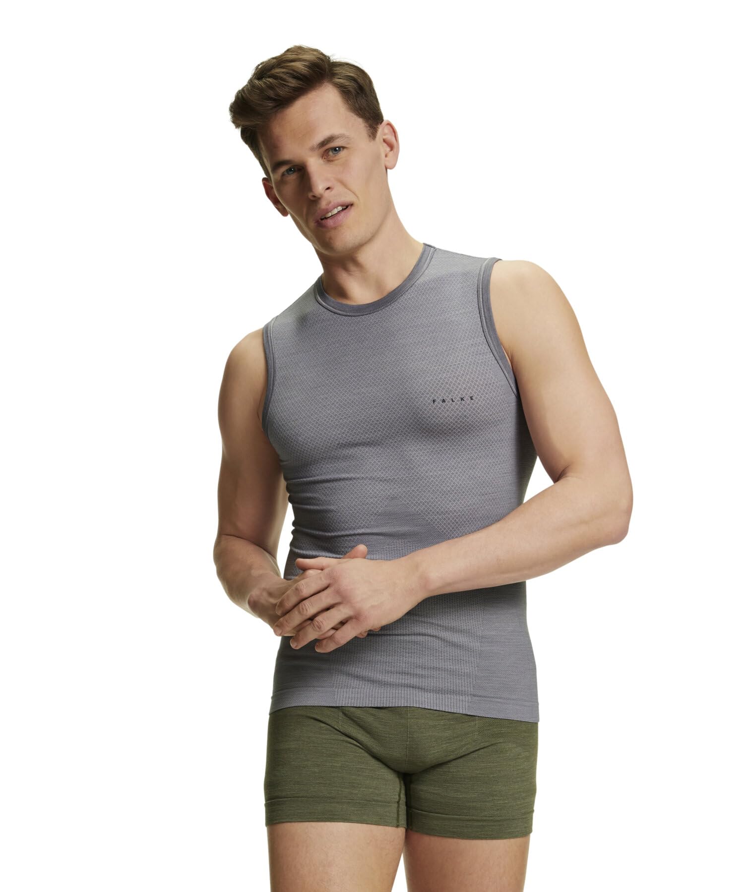 FALKE hombre Wool-Tech Light camiseta técnica deportiva sin manga para climas cálidos y fríos transpirable regulación del clima neutralizador de olores lana hilo funcional 1 pieza | Mezcla de lana de merino y seda
