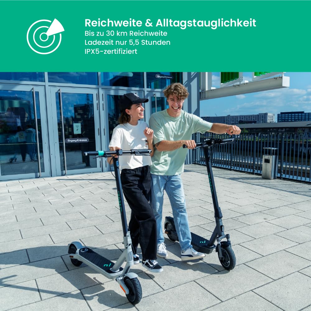 Egret Ey! 7 & 3 E Scooter mit Straßenzulassung, Elektroscooter, Luftreifen, 30 km Reichweite, App-Steuerung