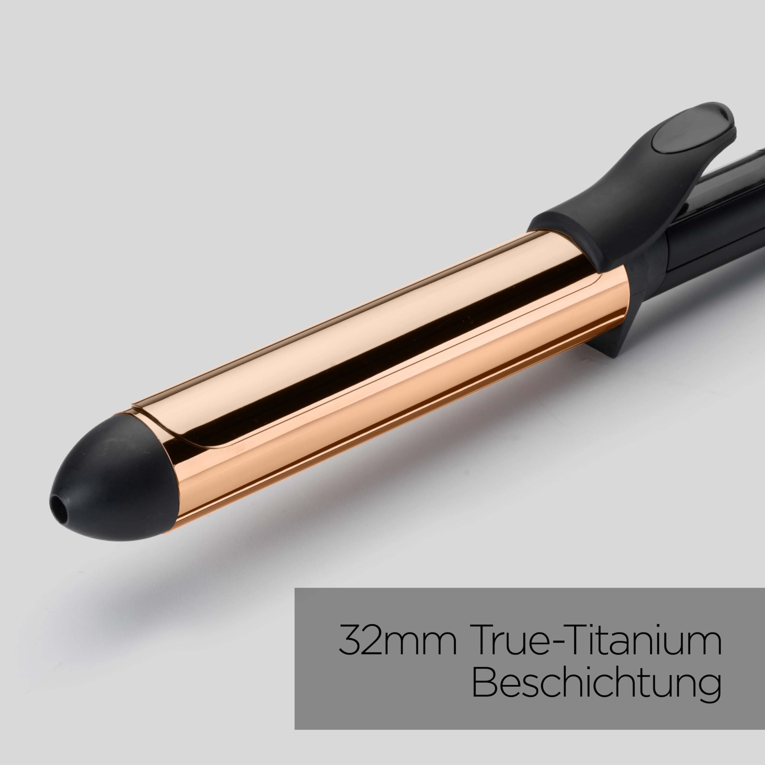 BaByliss C459E Titanium Brilliance tytanowa lokówka do włosów, średnica 32 mm, technologia ogrzewania Advanced Ceramics, 6 temperatur do 210°C, końcówka termoizolacyjna