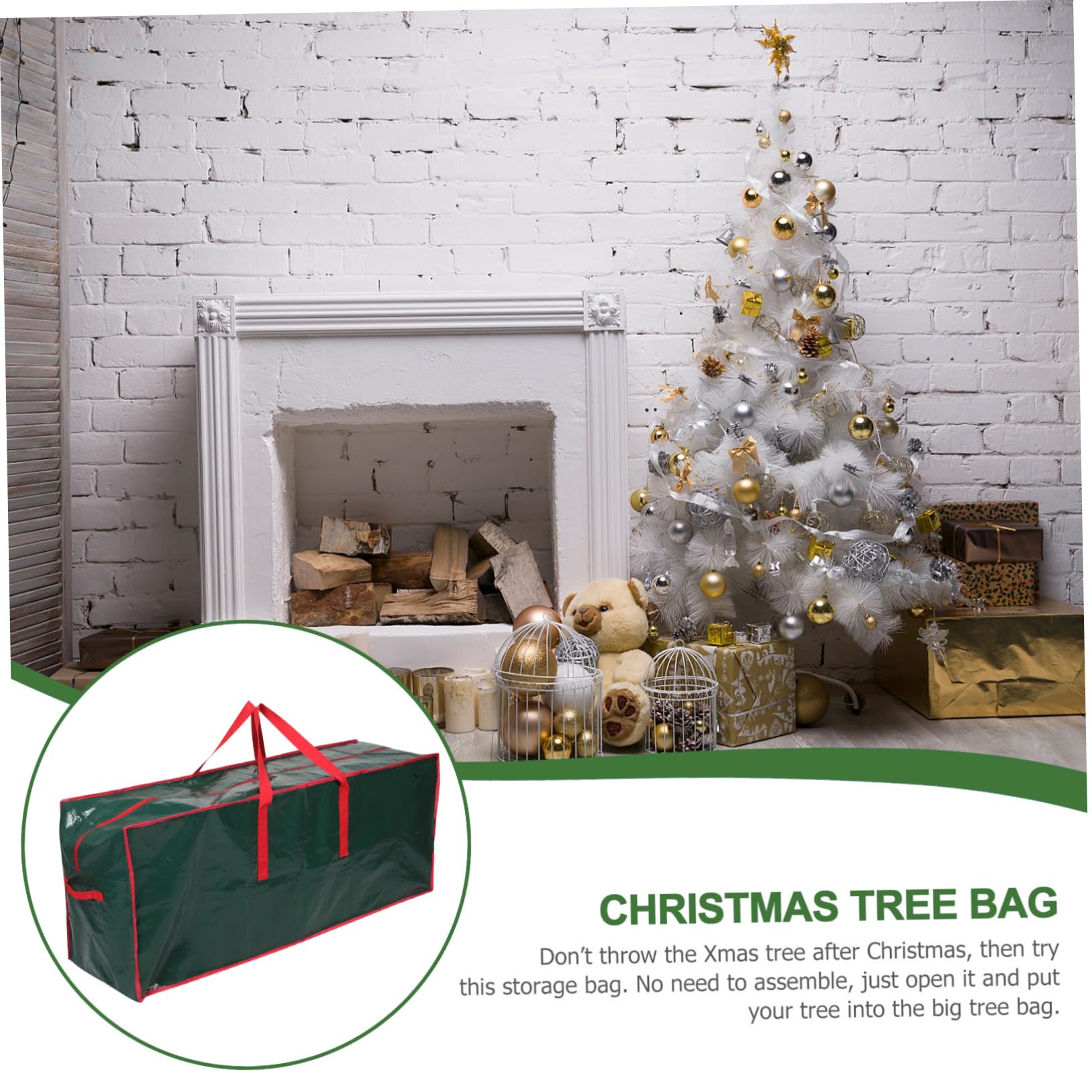 Bolsa Para Árbol De Navidad De Organizadora Tejida Con Cremallera Bolsa De Almacenamiento Extragrande Para Decoración Navideña Artificial