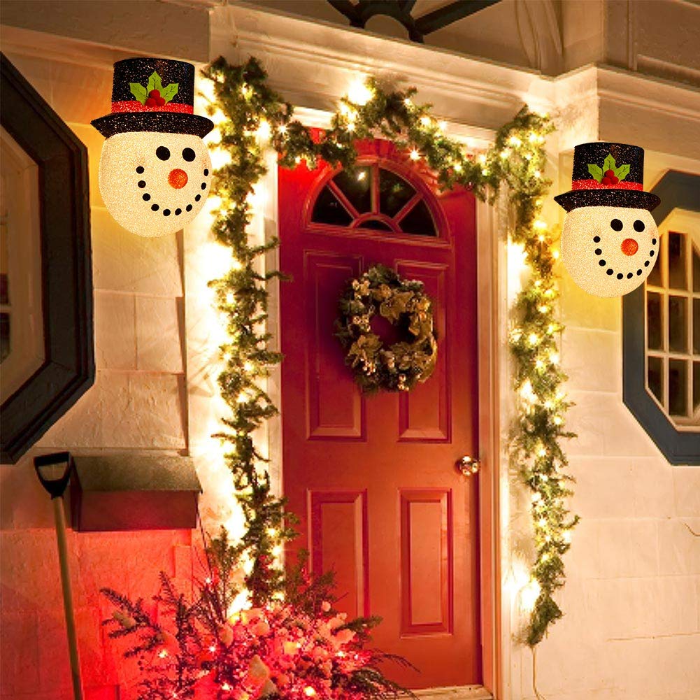 Santa Porch Light Covers Set Of 2 - 12 Inch Christmas Outdoor Lamp Decorations For Holiday Season