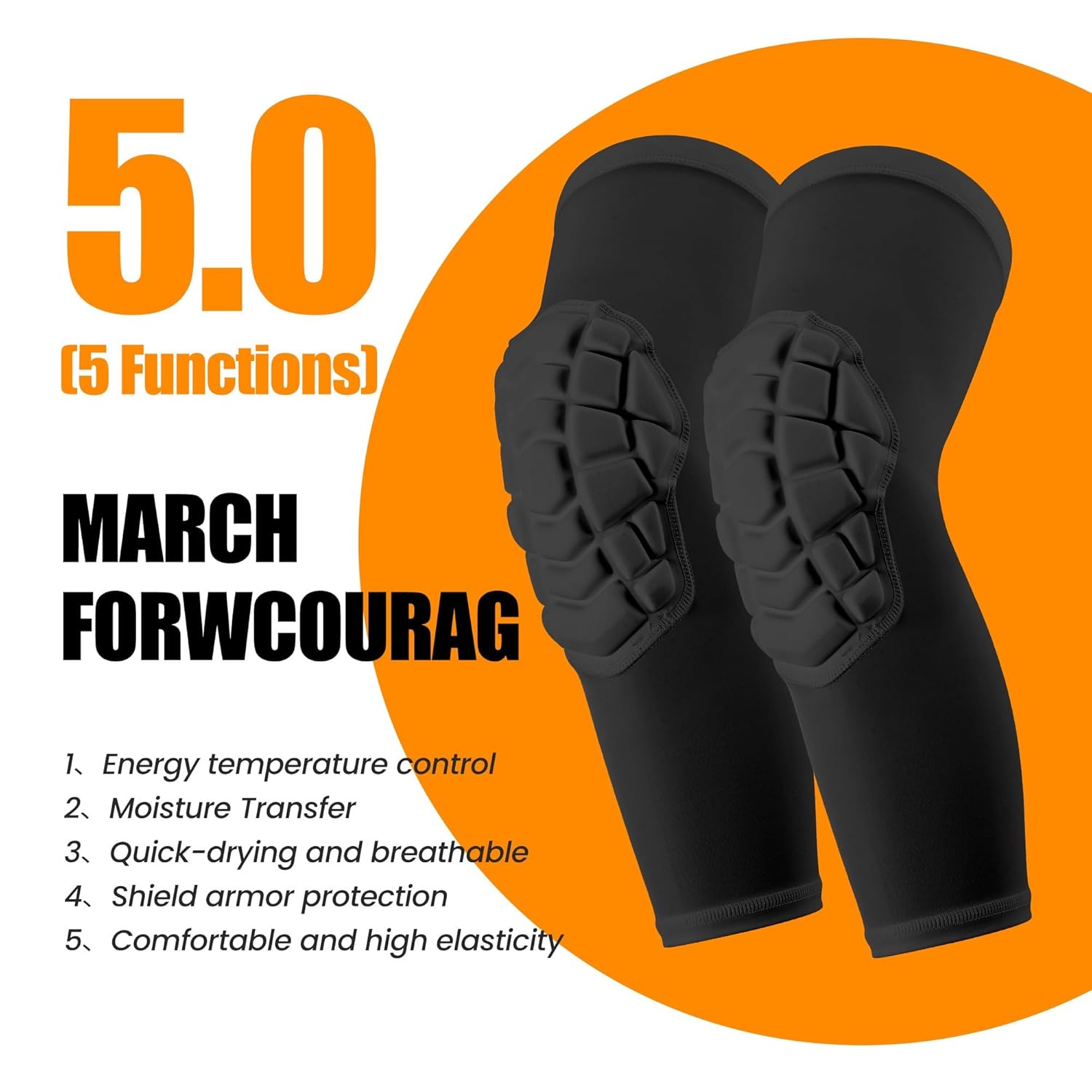 Basketball knee pads, compression leg covers for teenagers and adults, wrestling knee pads, football volleyball, pickleball, weightlifting knee pads (1 black long knee pad, XX-Large) - Image 3