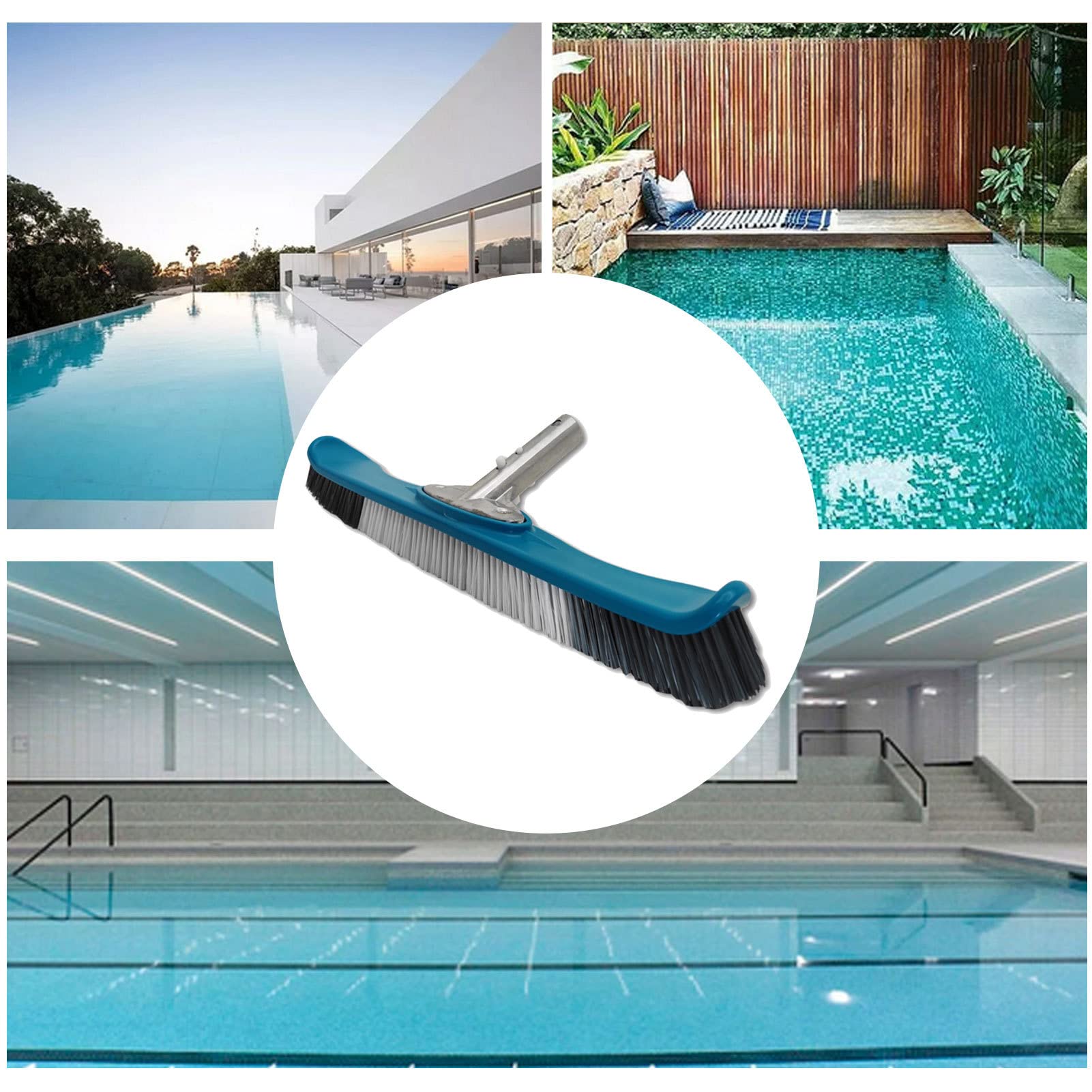 5 Cabezales de Cepillo de Limpieza para Piscinas, cepillos curvados Grandes de Alta Resistencia para Limpiar Azulejos, Paredes y escaleras | cepillos curvados Grandes de Alta Resistencia para Azulejos, Paredes y escaleras