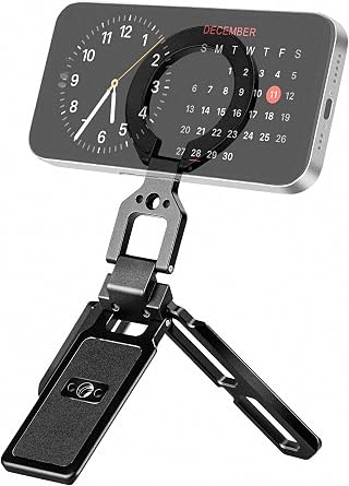 FANAUE Dual-Sided Magnetic Phone Tripod Stand with Arca-Swiss Plate & 1/4" Screw, Foldable Cell Phone Stand for Vlog, Gym, Travel, Compatible with iPhone 17/16/15/14/13/12 Series