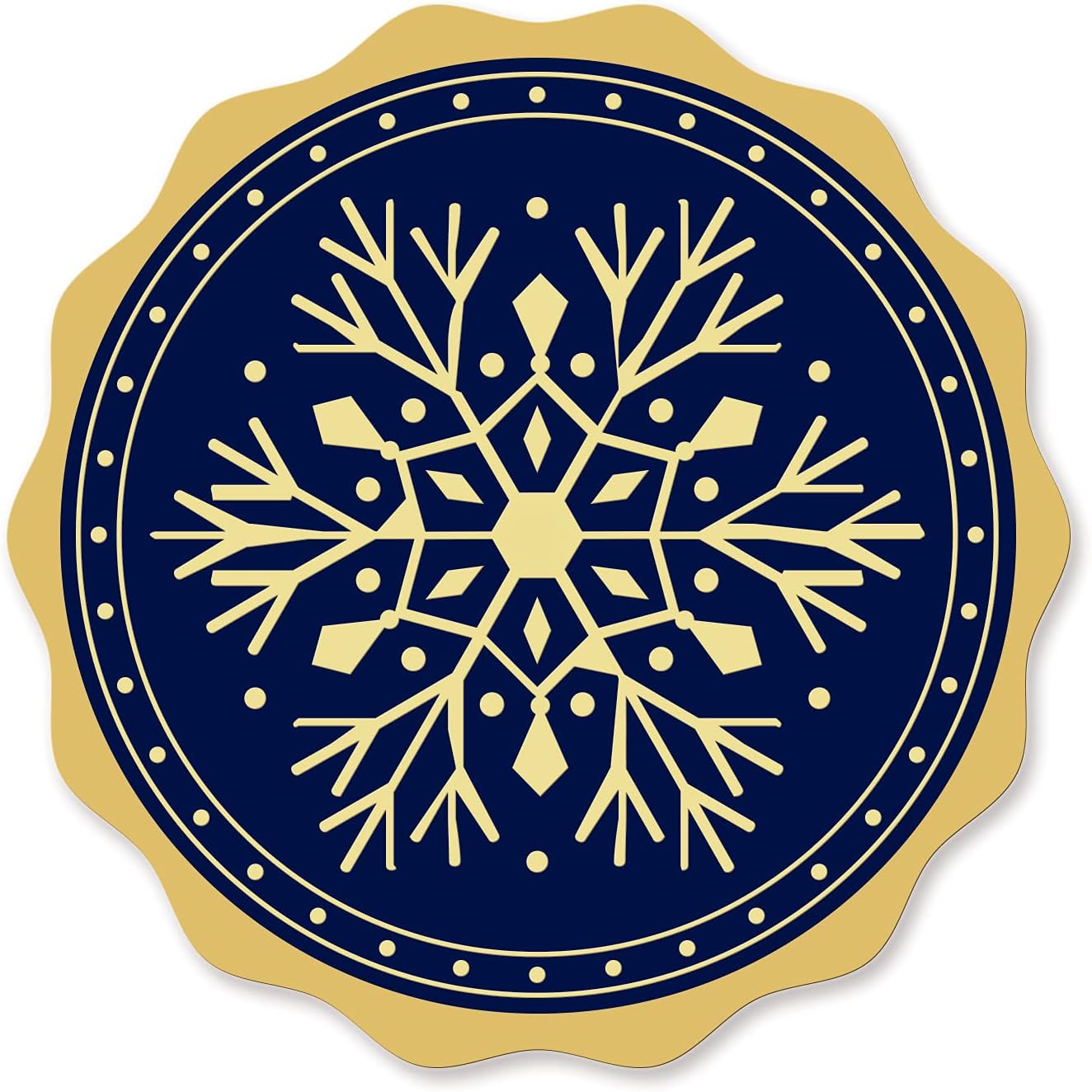 CRASPIRE Gold Foil Certificate Seals Snowflake 2" Round Self Adhesive Embossed Stickers 100pcs for Invitations Certification Graduation Notary Seals Corporate Monogram Emboss