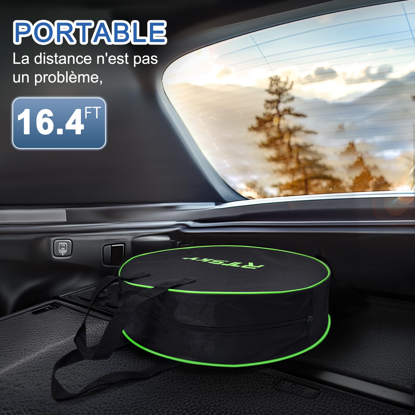 Cavo Ricarica Auto Elettrica Tipo 2, modalità 3 / 32A / 22 kW / 3 Fasi / 5m, con Spina Tipo 2, Impermeabile e Certificato CE, con Borsa da Trasporto