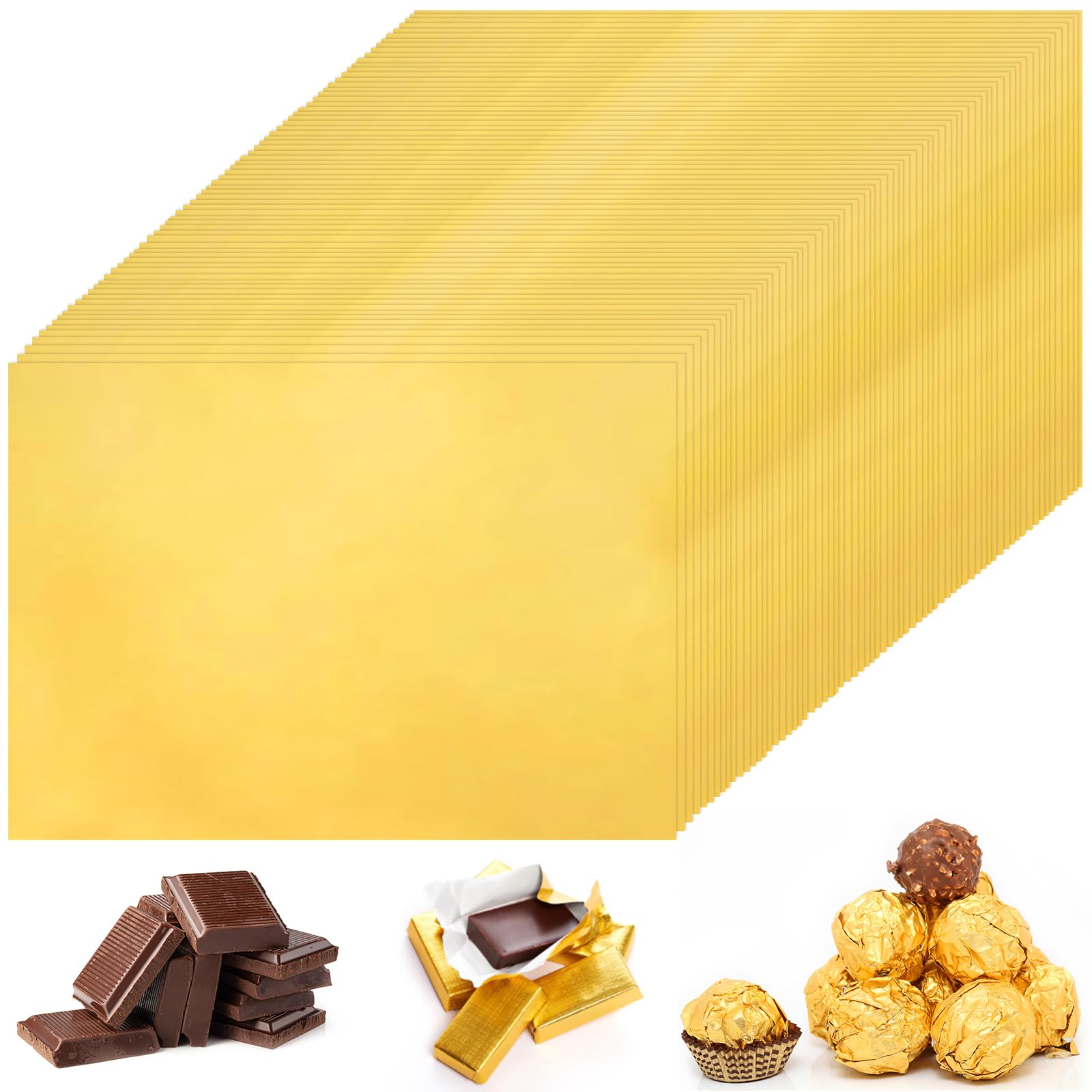 QUARKZMAN 100 Fogli Alluminio Per Caramelle 15x15 Cm – Carta Per Cioccolato E Dolci, Verde A Griglia Fine, Ideali Per Regali