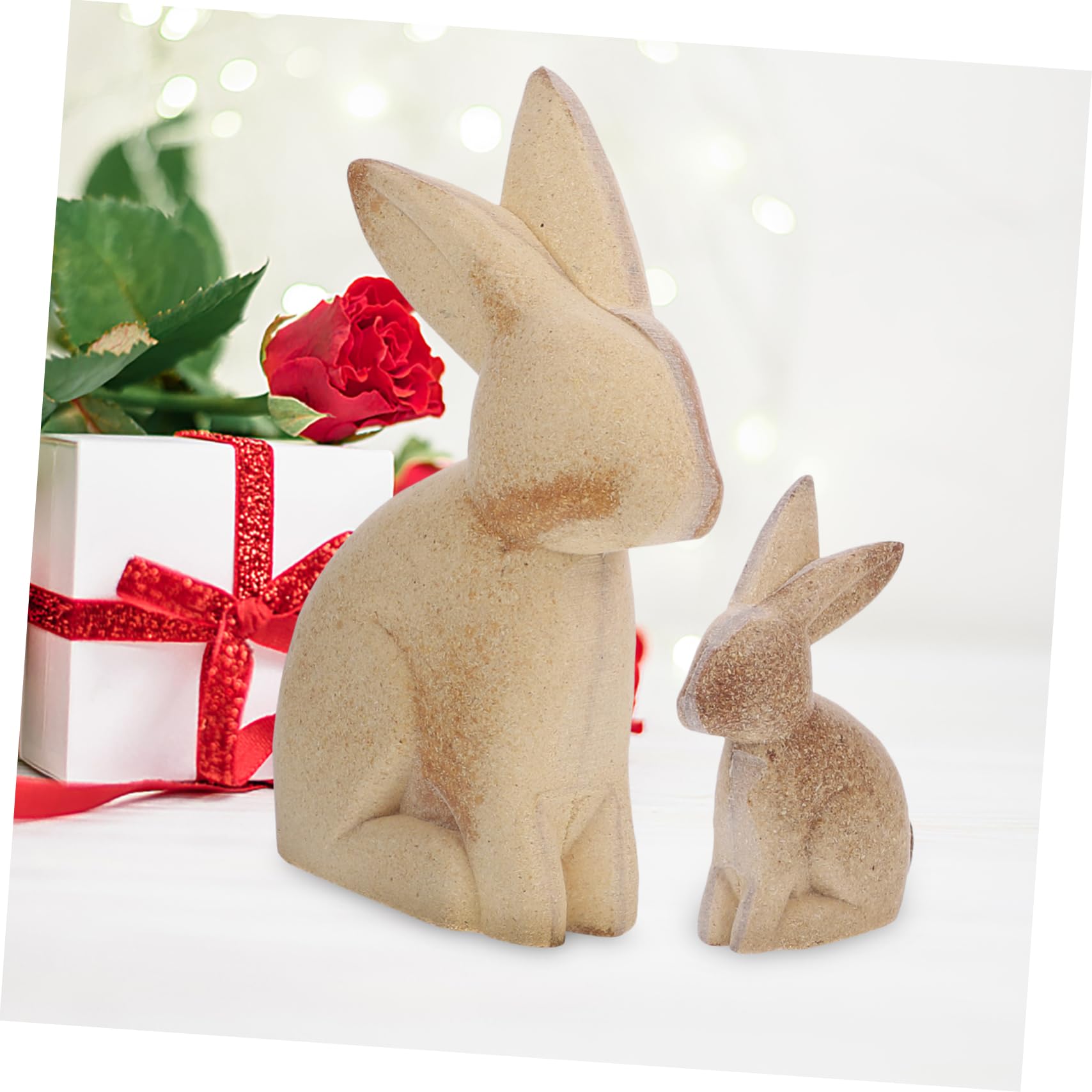 HOMSFOU 3 Paia Decorazione Legno Animale Diy Coniglietti da Dipingere Articoli Legno Solido per Decorare Casa e Ufficio per Lavoretti Creativi e Regali per Amanti Del Fai da Te