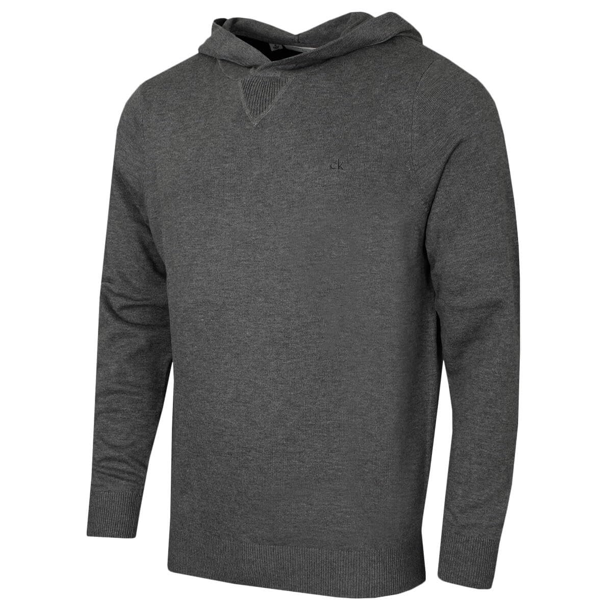 Calvin Klein Mens Campus Knitted Soft Hoody - Grey Marl - XXL
