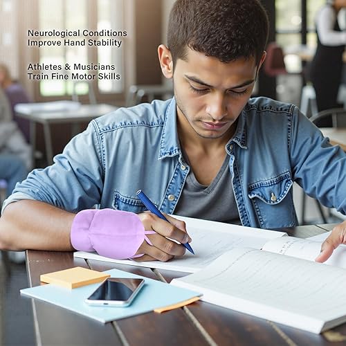 Miniatura 8 de Guantes con peso para temblores de manos y Parkinson, estabilidad y movilidad mejoradas de la manomuñeca, muñeca ajustable, herramienta de