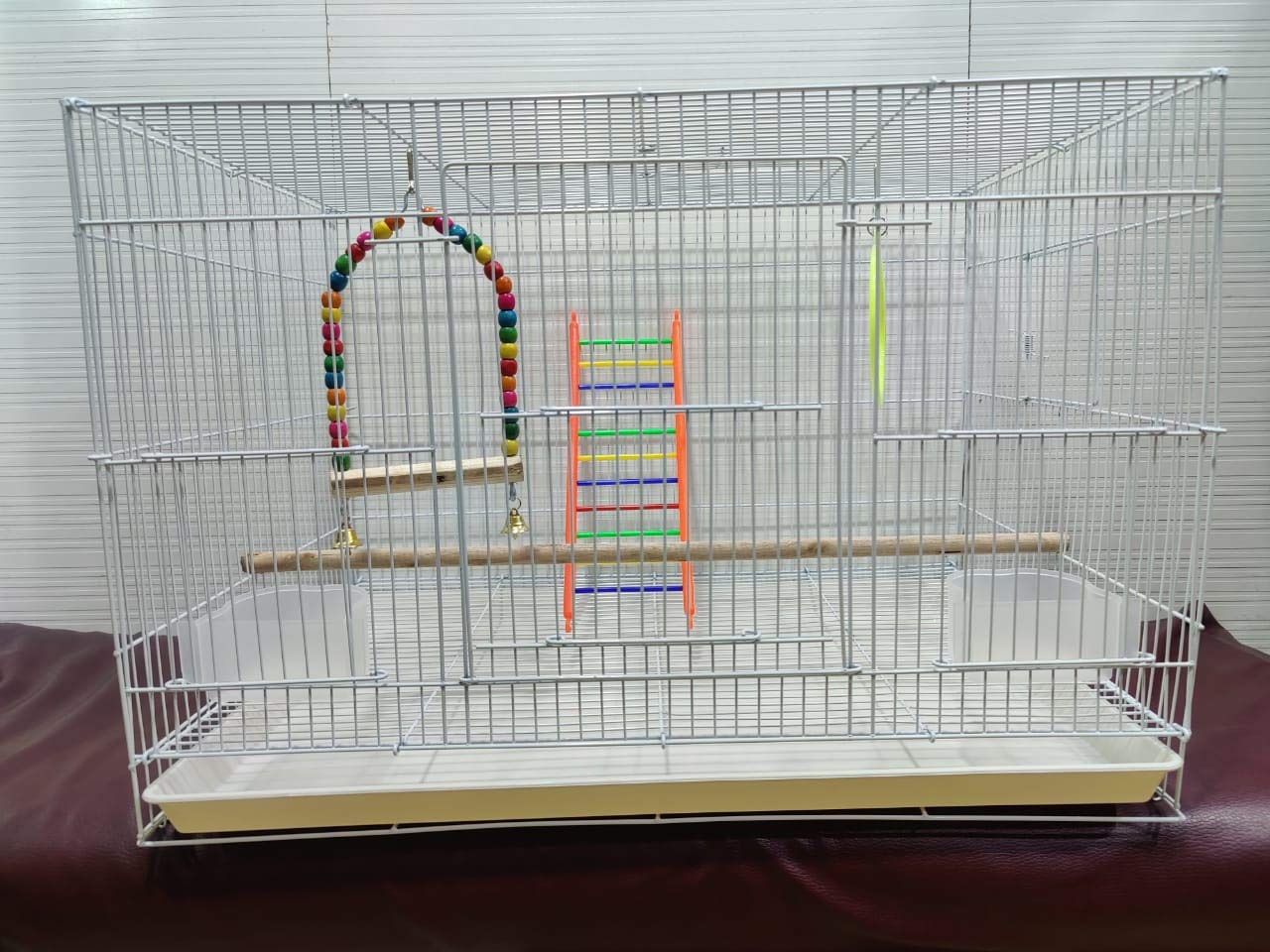 White Bird cage for Budgies,Finches,Love Birds,Cocktails,Conures,Cuttlefish BoneHolder,Cuttlefish Bone, 2 Cups,2 Perch Stick, 2swings and Ladder L : 24", B : 18", H:18 "- Central Fish Aquarium (B08TTH85YP) Amazon Price History, Amazon Price Tracker