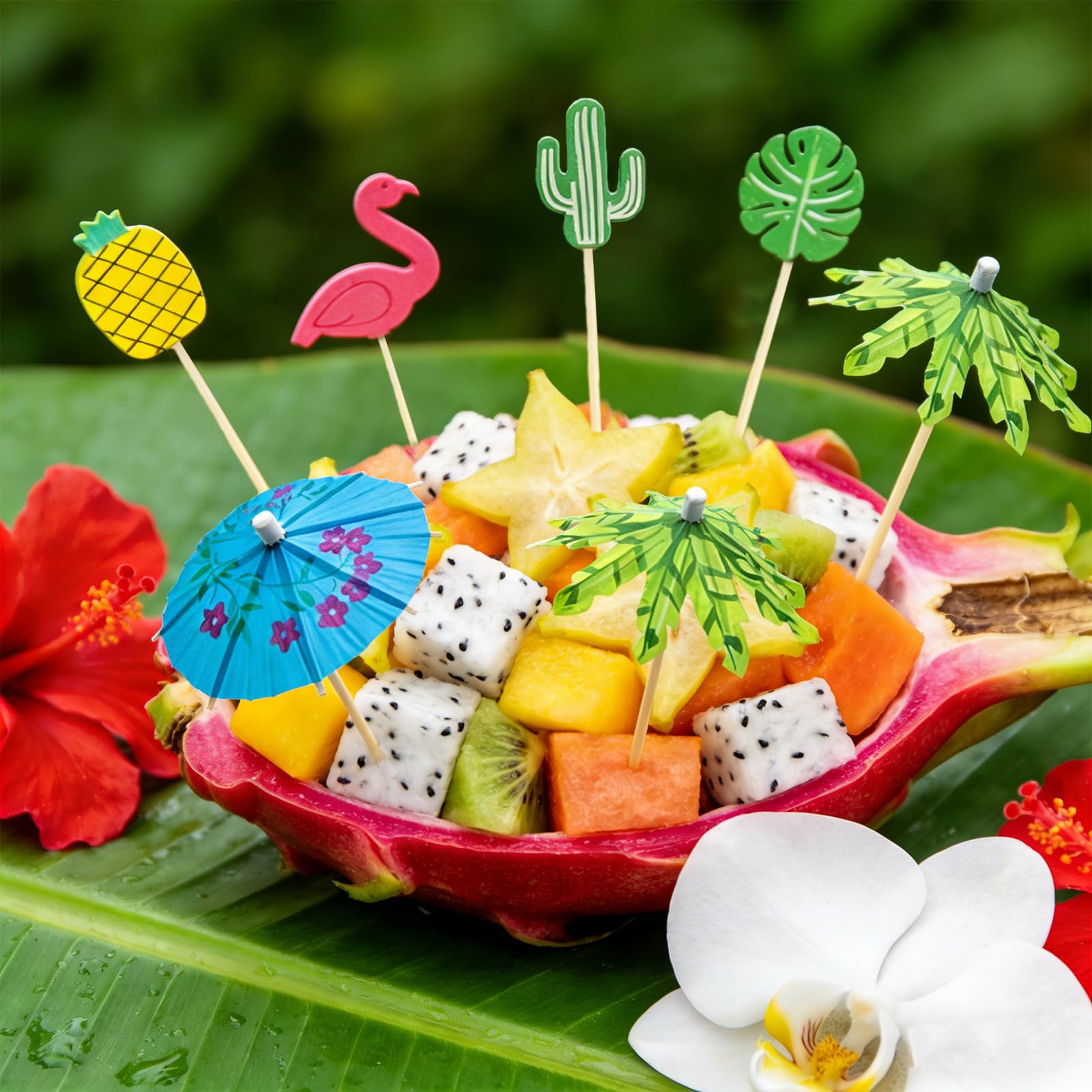 Ombrellini Cocktail in Carta 200 Pezzi, Stuzzicadenti Cocktail Decorativi, Accessori Aperitivo Tropicali Hawaiani, per Estate, Feste, Dessert e Frutta