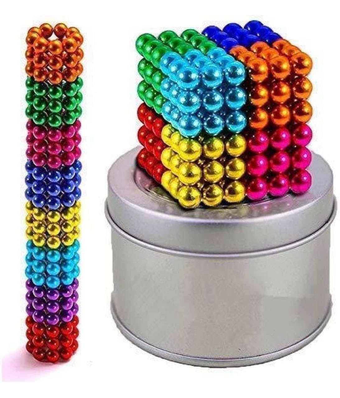 Magnetic Balls New Trending 216 Pcs Ball Toys for Kids - Educational Learning - New Trending 6x6 Cube with 6 Colors 5mm Balls with Metal Storage Tin (5mm Size) (1) Pack of 1-image-42