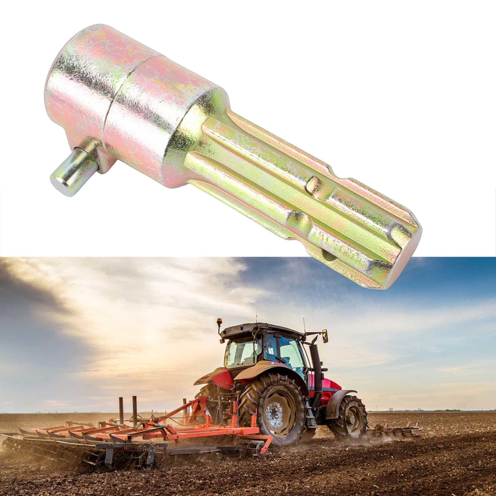 aqxreight Adapter Przedłużacza WOM Ciągnika, Metalowy Przedłużacz Wału Odbioru Mocy o Dużej Wytrzymałości 1-3 8 Cali 6 Wielowypustów żeńskich na Męskich, Szybkozłącze do Ciągników o Mocy