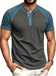 Rela Bota Men's Henley T Shirts Casual Short Sleeve Button Basic Tees Shirts for Men Lightweight Summer