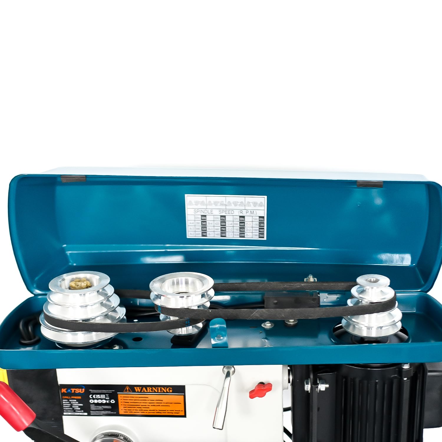 KATSU Tools Prensa de taladro de pilar de banco industrial de 900 W + portabrocas de 20 mm + interruptor electrónico de velocidad variable de 12 velocidades + profundidad máxima de perforación de 85