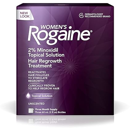Rogaine Women's 2% Minoxidil Topical Solution for Womens Hair Thinning and Loss & Hair Regrowth,&hellip;