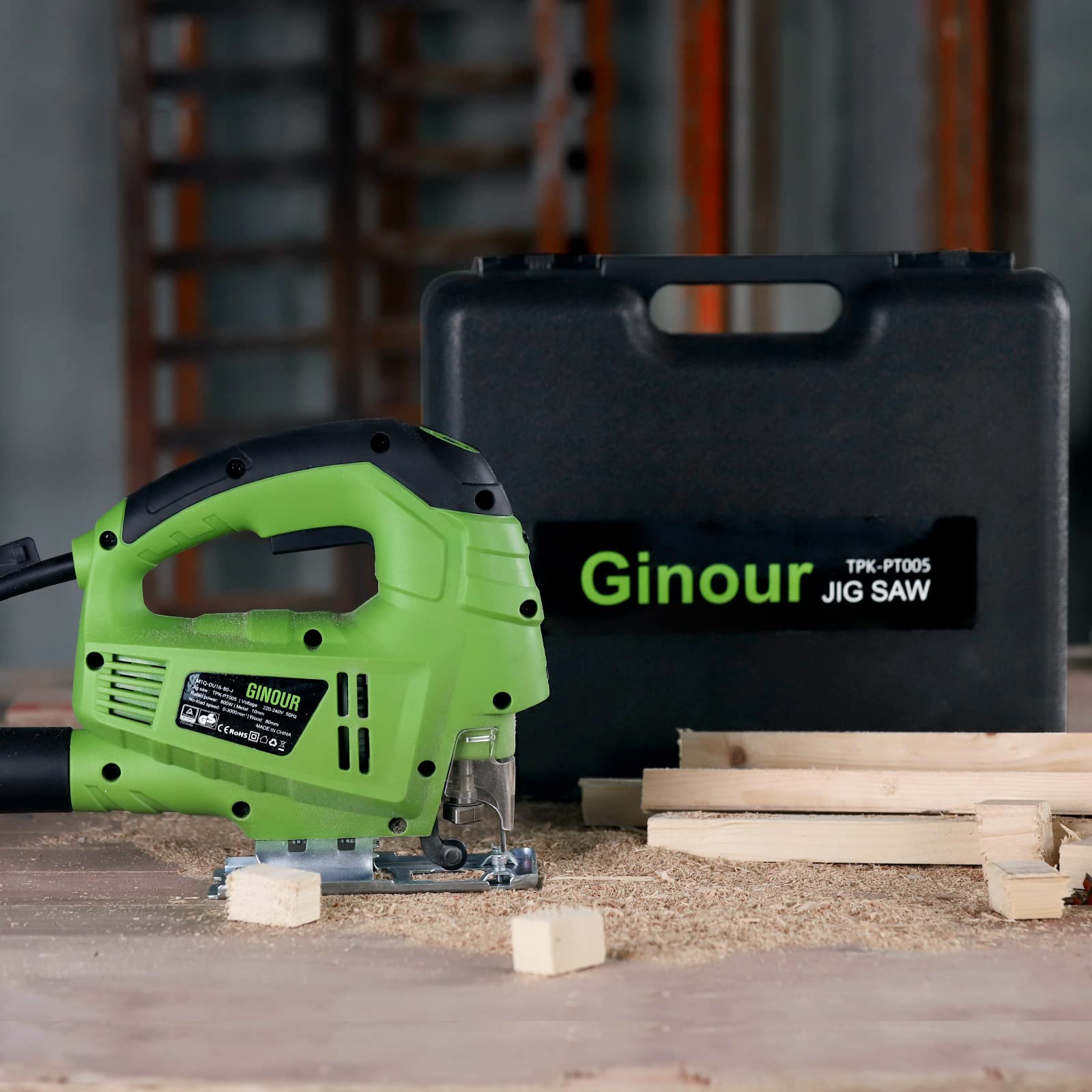 Buy Jigsaw, ginour Jigsaw Tool 800W 3000SPM, 7 Variable Speed, 3 Blades