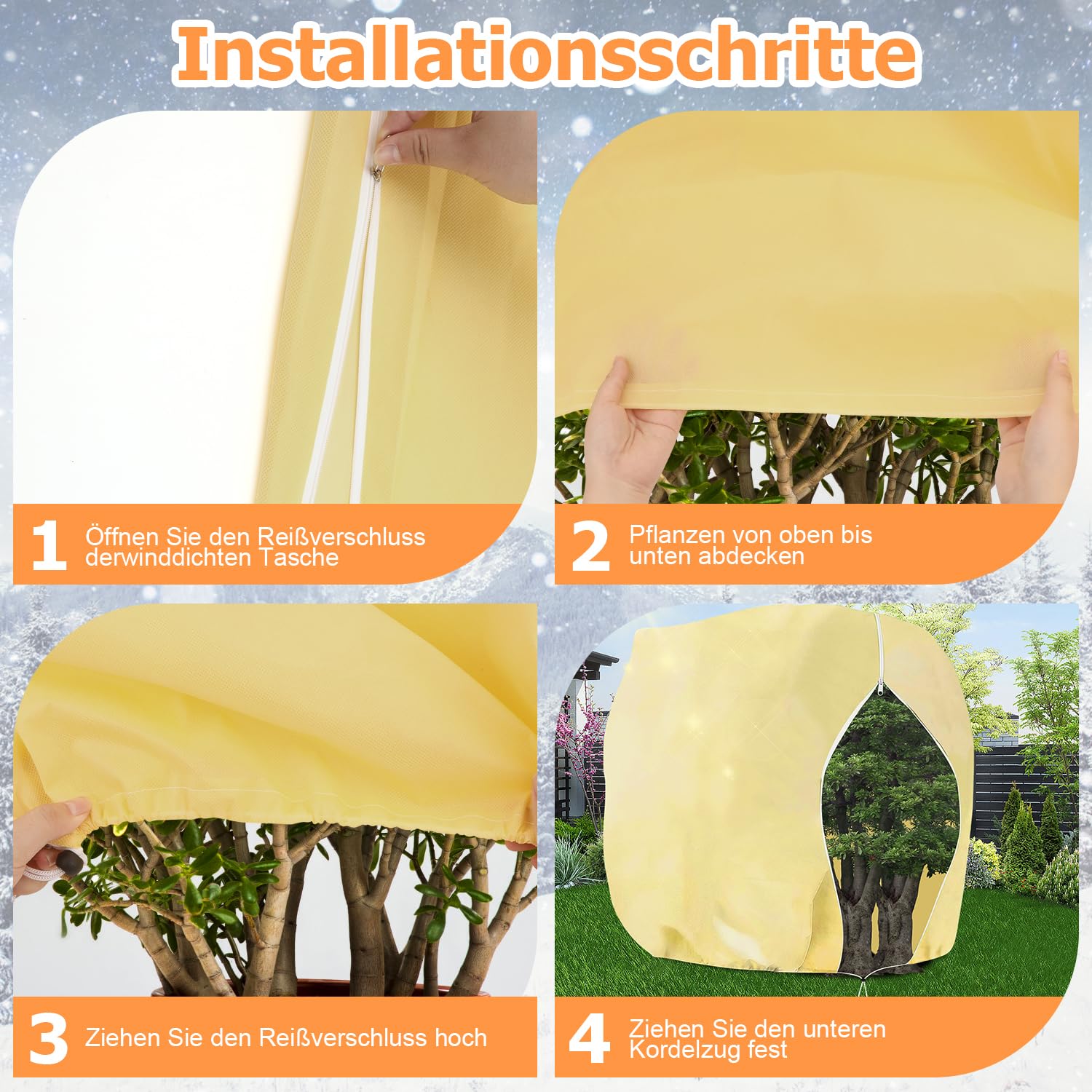 2PCS Winterschutz für Pflanzen, 250x360cm Pflanzenschutz Winter, überwinterungszelt für Pflanzen, Winterschutz für Kübelpflanzen, Frostschutz Pflanzen, Wintervlies für Pflanzen Frostschutz Palmen-XXL