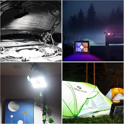 Miniatura 7 de Luz solar de trabajo LED portátil de 100 W, 16500 mAh, 10000 lm con brillo continuo para lugar de trabajo, batería recargable para el lugar de